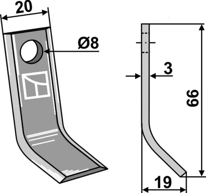 Y-Messer 66x20mm